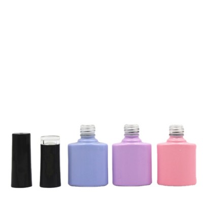 HIgh quality 9ml empty coating color  cosmetic  nail gel polish glass bottle with cap and brush