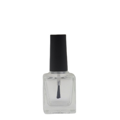 China supplier 16.5ml  square empty nail polish glass bottle with black cap and brush